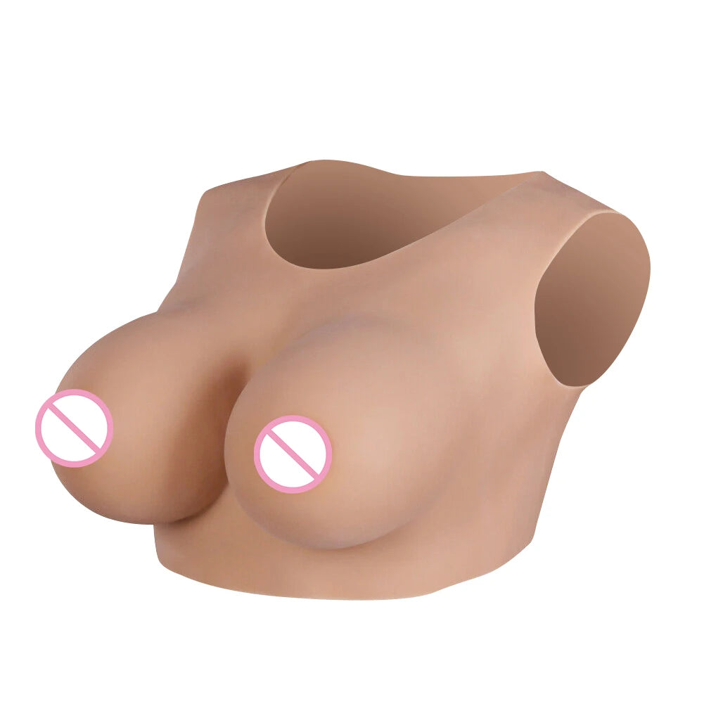 H Cup No Collar Silicone Breast Forms Crossdresser Crossdressing Fake Boobs for Transgender Fake Breast Plate Fake Tits