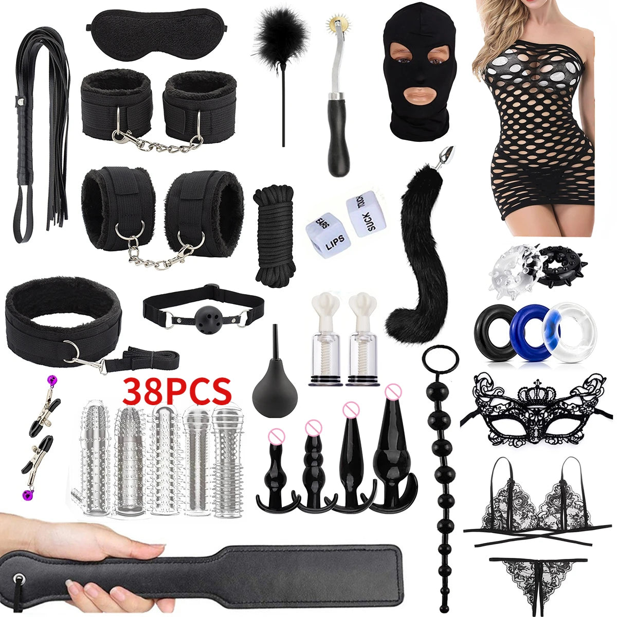 44 Cm PU Leather Whip, Whip Plush, Nylon Plush, Sex Handcuffs, Slave Restraint, Exotic Accessories, Toy Couple, Adult Game Play