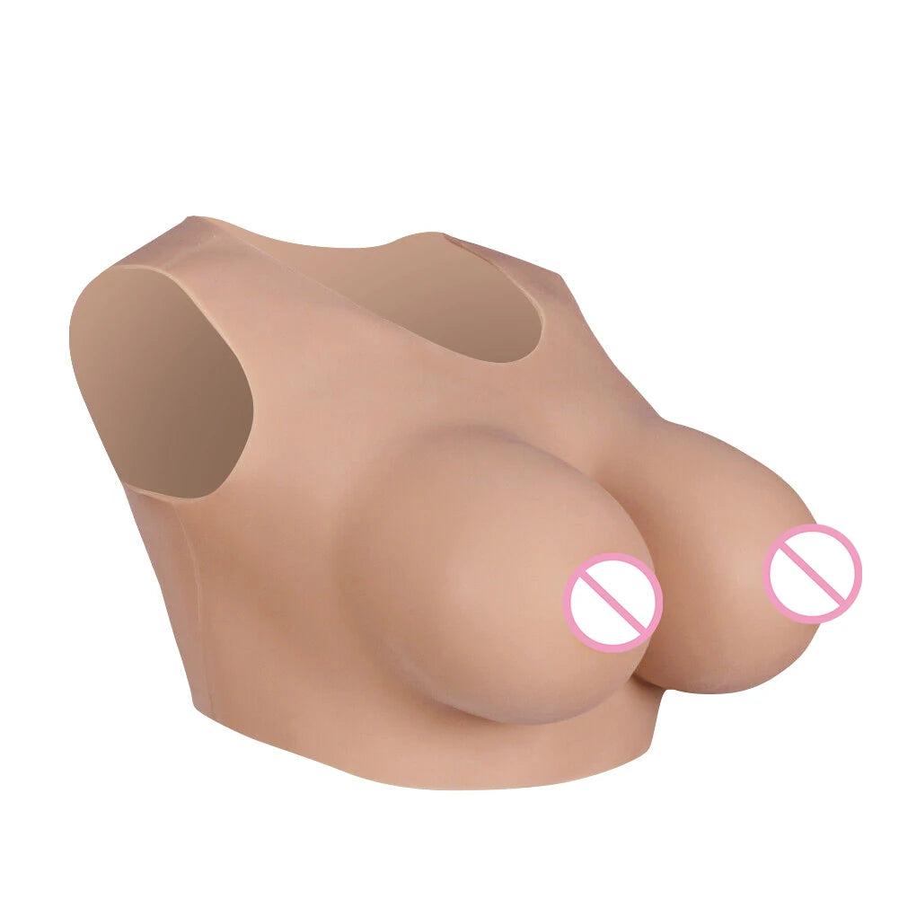H Cup No Collar Silicone Breast Forms Crossdresser Crossdressing Fake Boobs for Transgender Fake Breast Plate Fake Tits