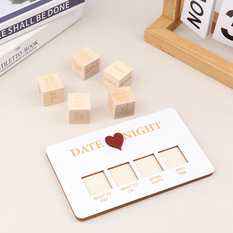 Wooden Dice Set Date Night Ideas Game Dice Romantic Couple Date Night Game Action Decision Dice Games for Couple Sex Dices