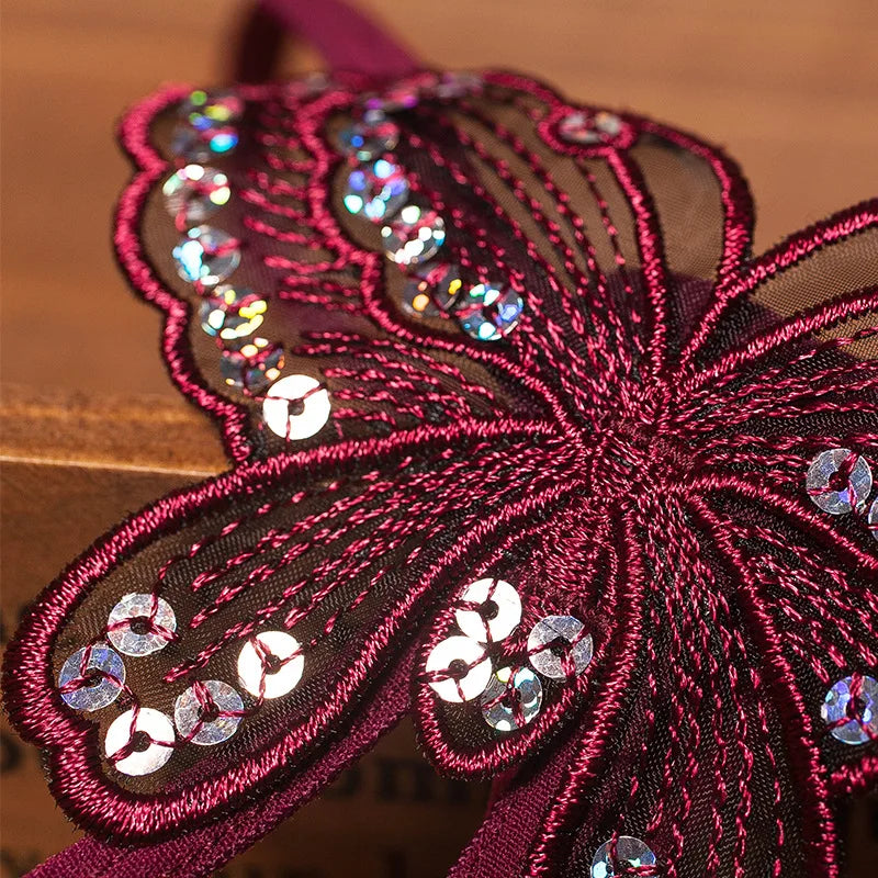 New Embroidery Flower Pearl Massage Panties Sexy Lingerie Sex Thongs Women'S Open Crotch Lace T-Back Underwear