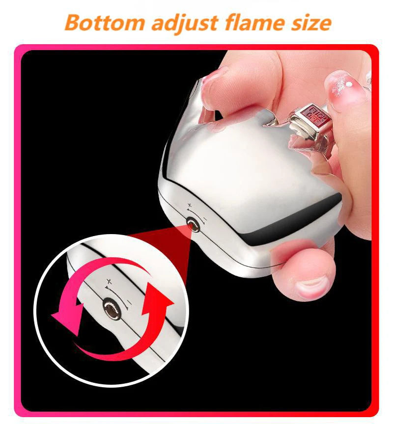 Funny Middle Finger Torch Lighter with Fuk You Voice Windproof Jet Flame Lighters Smoking Refillable Butane Lighter(No Fuel)