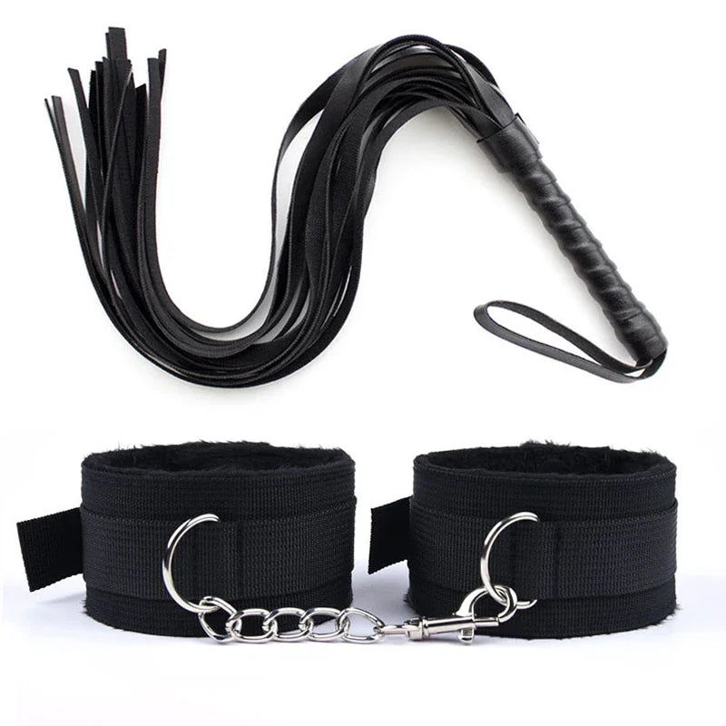 44 Cm PU Leather Whip, Whip Plush, Nylon Plush, Sex Handcuffs, Slave Restraint, Exotic Accessories, Toy Couple, Adult Game Play
