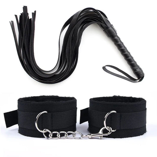 44 Cm PU Leather Whip, Whip Plush, Nylon Plush, Sex Handcuffs, Slave Restraint, Exotic Accessories, Toy Couple, Adult Game Play