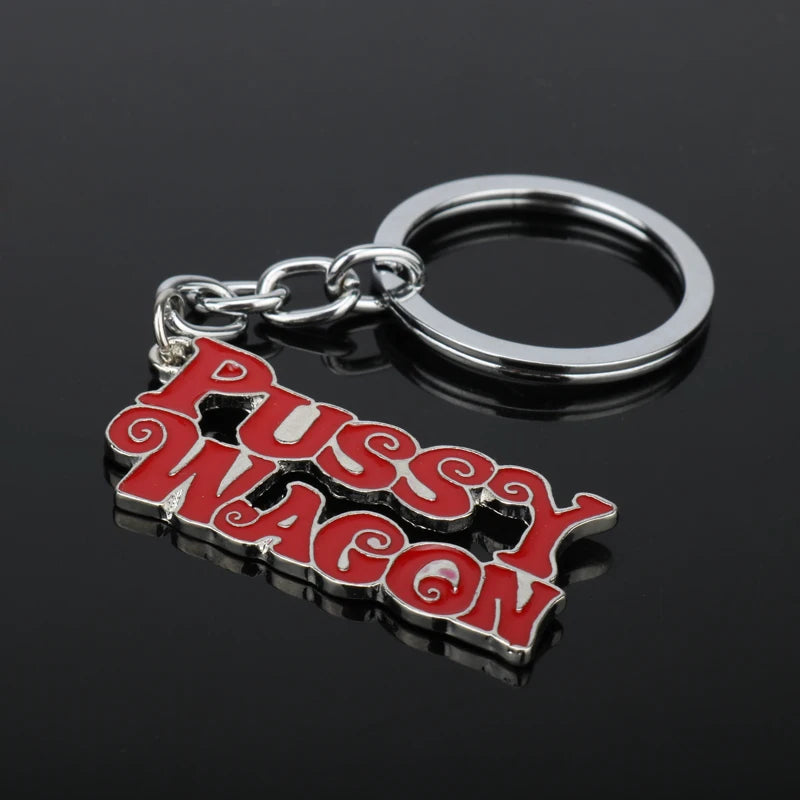 1PC High Quality Alloy Fashion Movie Kill Bill Series "PUSSY WAGON" Keyring Letter Pendants Accessories for Women Men Gift -50