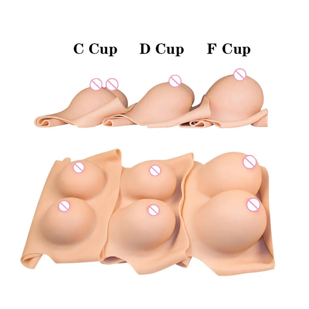 H Cup No Collar Silicone Breast Forms Crossdresser Crossdressing Fake Boobs for Transgender Fake Breast Plate Fake Tits