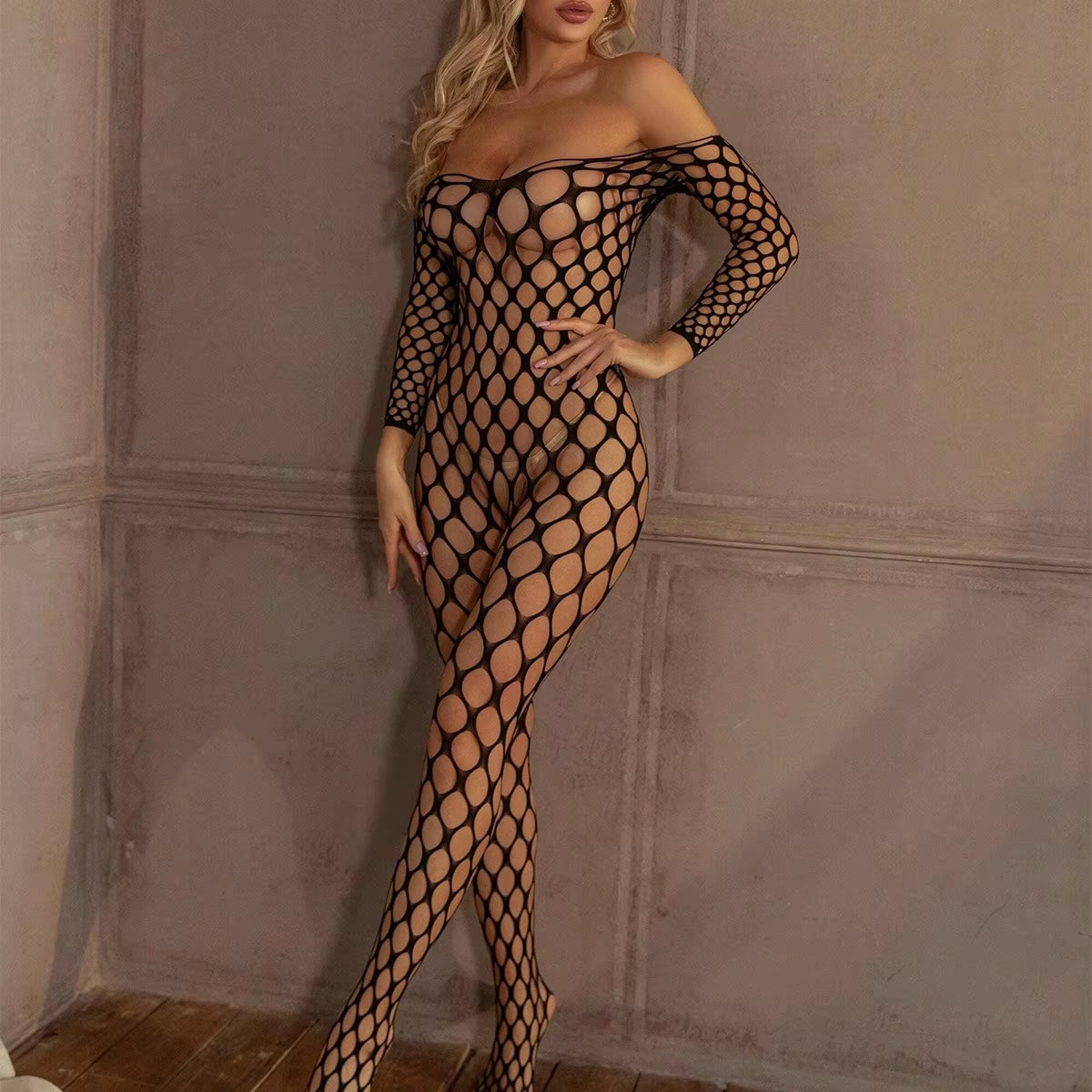 One Piece Crotchless Bodystocking for Sex Transparent Sexy Lingerie Sexiest Bodysuit Erotic Costumes Black Full Body Stockings