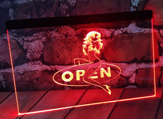 OPEN-3D LED Neon Light Sign, Sexy Sex Girls, Beer Bar, Pub, Club, Home Decor, Vintage