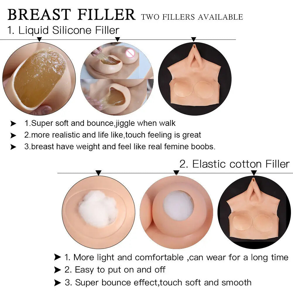 H Cup No Collar Silicone Breast Forms Crossdresser Crossdressing Fake Boobs for Transgender Fake Breast Plate Fake Tits